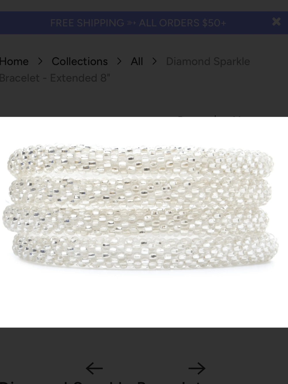 ⛱️🔥Sashka Co - Clear Diamond Sparkle Seed Bead Bracelet - OS